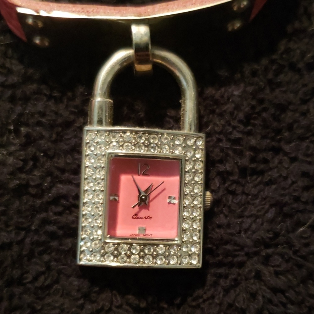 Pink locket watch